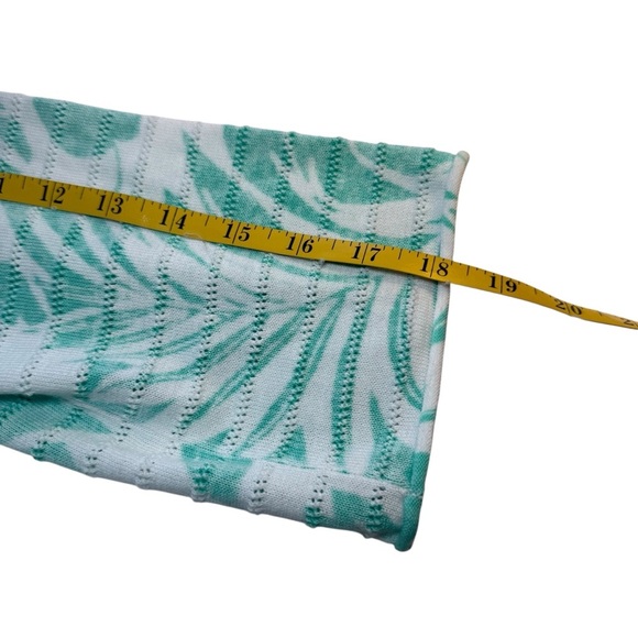 Tommy Bahama Lets Be Fronds Pima Cotton BoatNeck Leaf Sweater Green White Medium - Picture 8 of 9